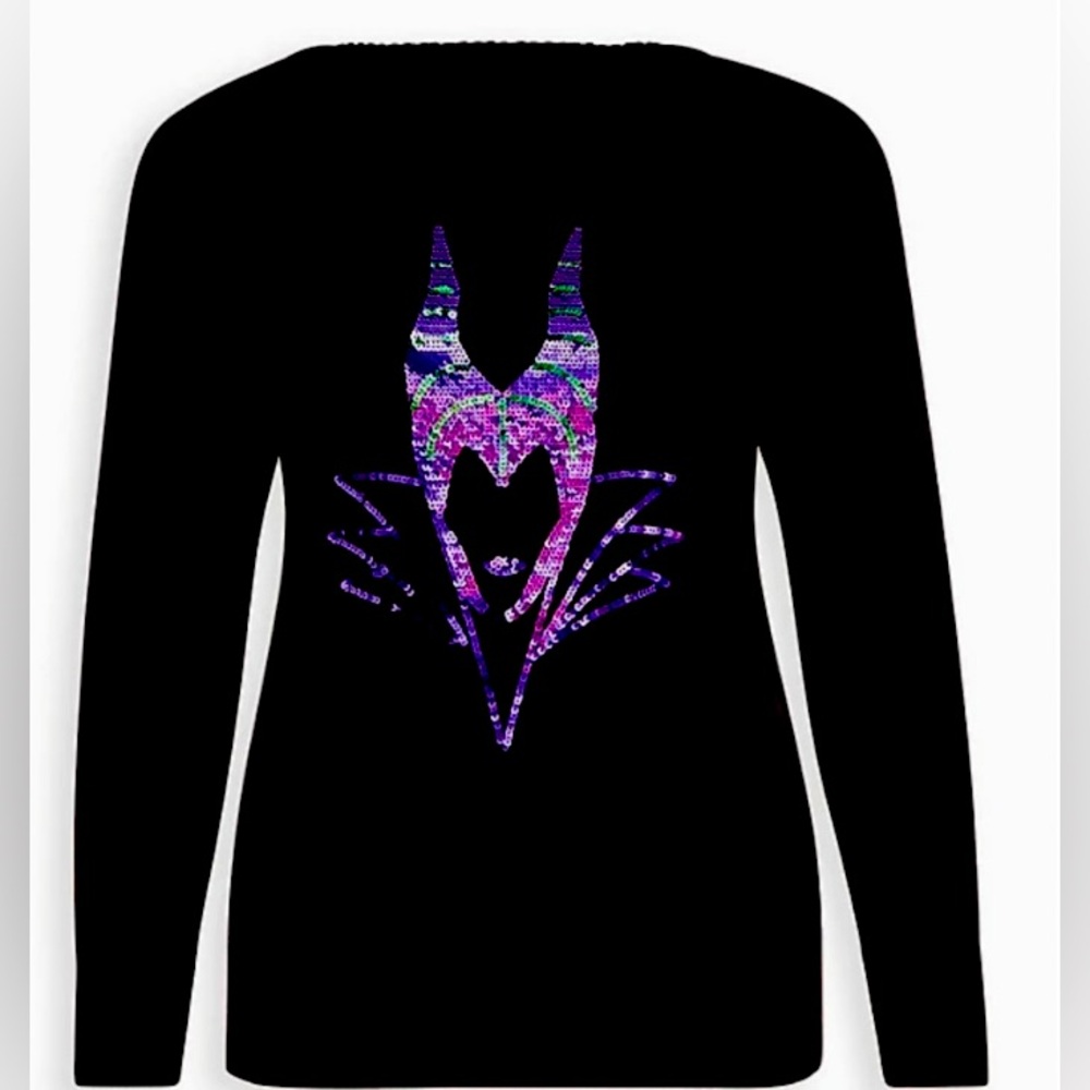 NWT TORRID EMBELLISHED FLIP
SEQUIN SWEATER - DISNEY VILLAINS
MALEFICENT